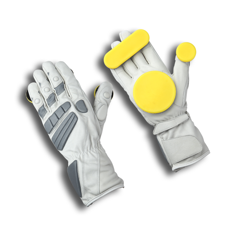 Kožená longboard závodní žluté ochrany proti rukavicích